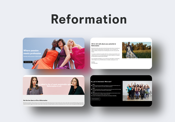 Reformation Featured Employer Microsite