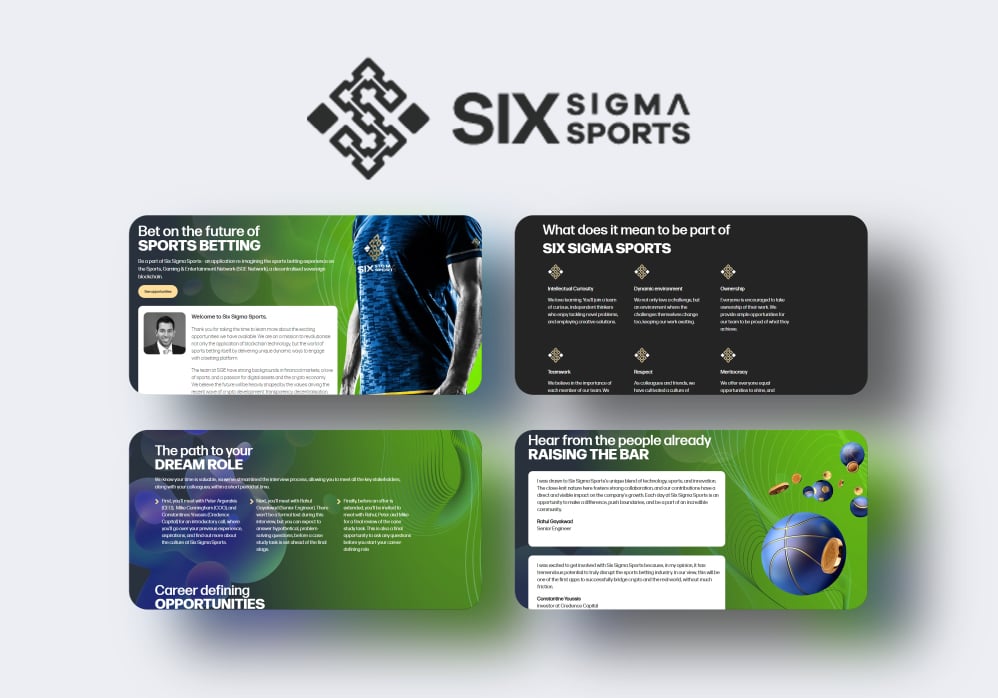 Six Sigma Sports Featured employer microsite