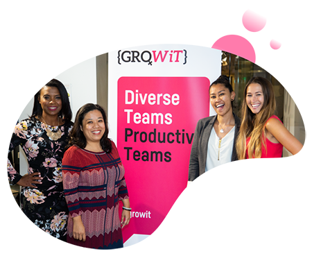 GroWiT Team Standing in Front of Banner Bubble GroWiT Team Standing in Front of Banner Bubble