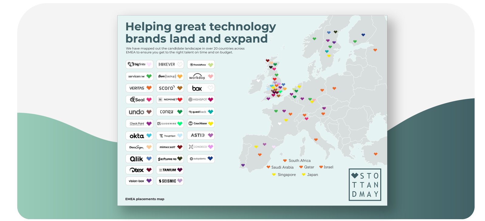 Stott and May EMEA Tech Sales Placements Map Stott and May EMEA Tech Sales Placements Map