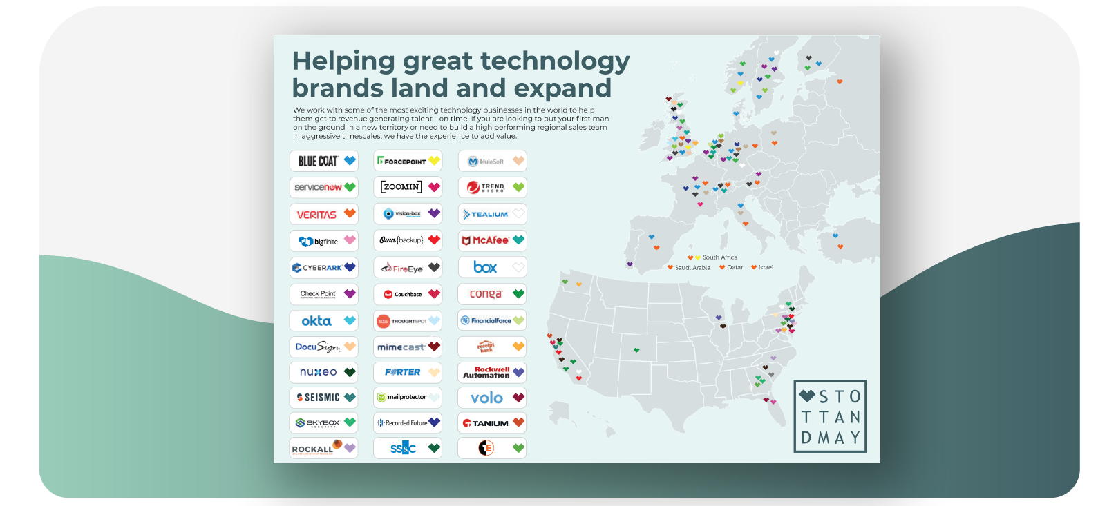 Stott and May Global Tech Sales Placements Map Stott and May Global Tech Sales Placements Map